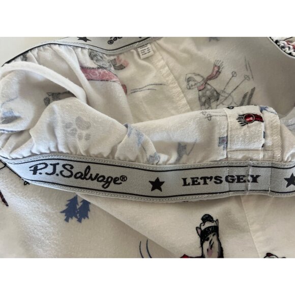 P.J. Salvage Flannel Ski Dog Print Pajama Shorts - Picture 5 of 6